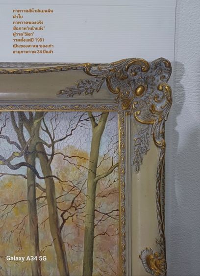 🖼 ภาพวาดสีน้ำมันบนผืนผ้าใบ(Oil on Canvas) เป็นภาพวาดของจริง Original ชื่อภาพ"หน้าแล้ง" วาดโดย"Sien" วาดปี 1991 เป็นของเก่า ไม่มีตำหนิใดๆ รูปที่ 11