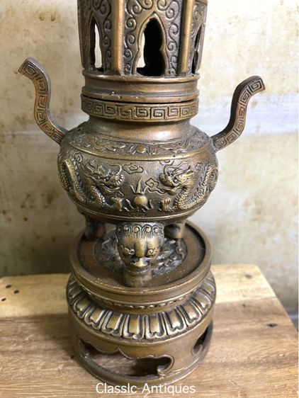 กระถาง กำยาน  มังกรทองเหลือง A11 รูปที่ 5