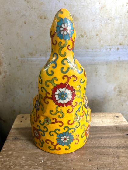 เจ้าแม่กวนอิม ทองเหลืองถมปัด สีเหลือง A3 รูปที่ 5