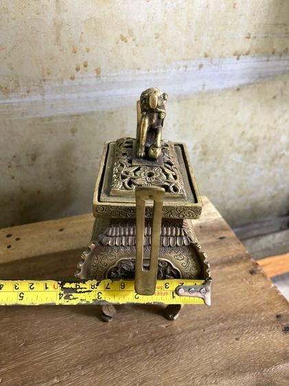 กระถาง กำยาน  หัวสิงห์ทองเหลือง สะสม A5 รูปที่ 13