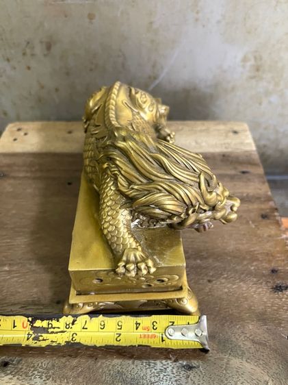 กระถาง กำยาน  หัวสิงห์ทองเหลือง A4 รูปที่ 9