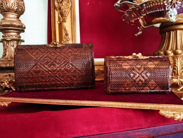 กระเป๋าย่านลิเภาแท้จากศูนย์ศิลปาชีพบางไทรสภาพใหม่ยังไม่เคยใช้เลยโชว์อย่างเดียว รูปที่ 8