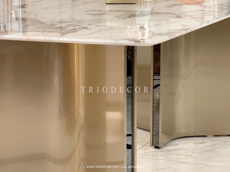 DIVINO luxurious Italian dining table โต๊ะอาหารท็อปหิน 240ซม. รุ่น ดีวิโน รูปที่ 7