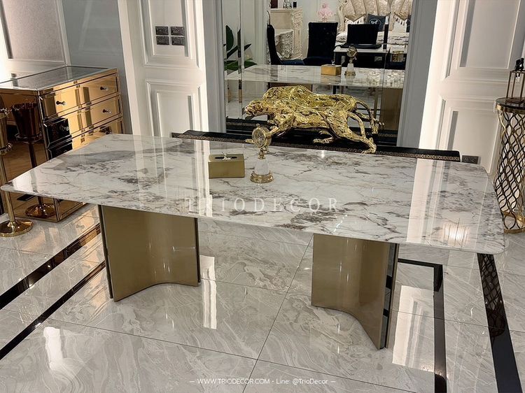 DIVINO luxurious Italian dining table โต๊ะอาหารท็อปหิน 240ซม. รุ่น ดีวิโน รูปที่ 10