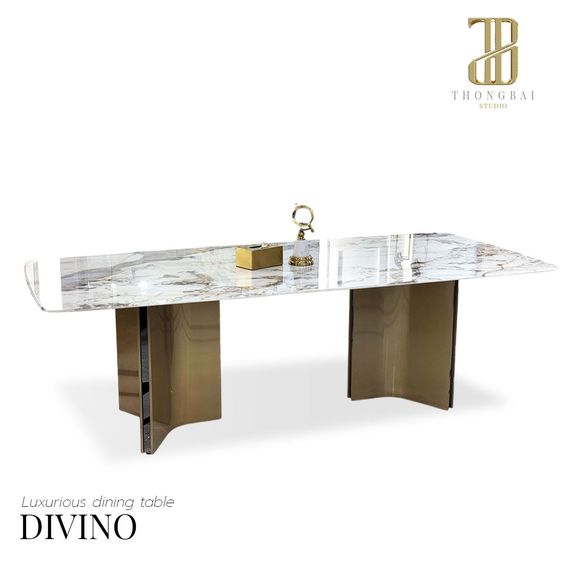 อื่นๆ สแตนเลสสตีล หลากสี DIVINO luxurious Italian dining table โต๊ะอาหารท็อปหิน 240ซม. รุ่น ดีวิโน