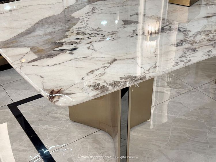 DIVINO luxurious Italian dining table โต๊ะอาหารท็อปหิน 240ซม. รุ่น ดีวิโน รูปที่ 9