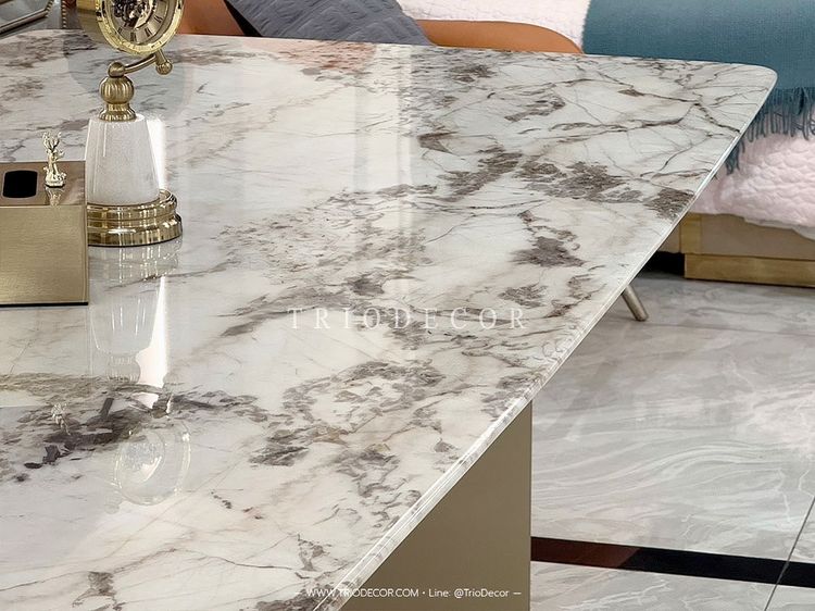 DIVINO luxurious Italian dining table โต๊ะอาหารท็อปหิน 240ซม. รุ่น ดีวิโน รูปที่ 8