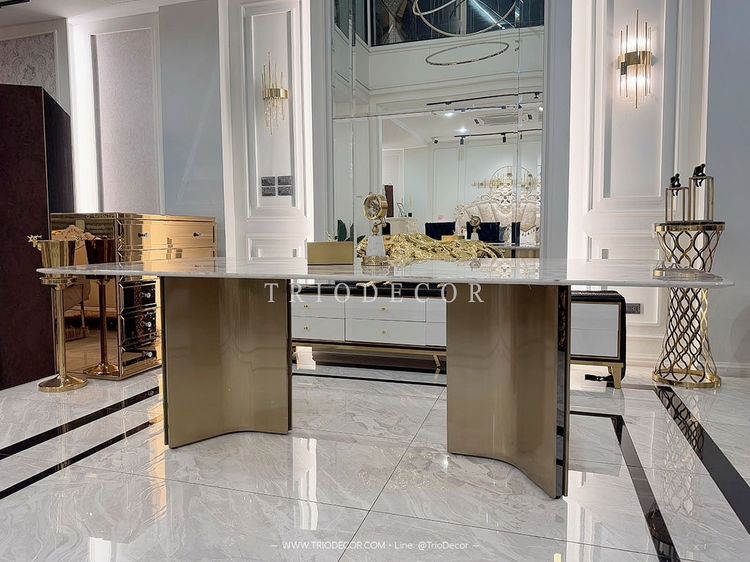 DIVINO luxurious Italian dining table โต๊ะอาหารท็อปหิน 240ซม. รุ่น ดีวิโน รูปที่ 5