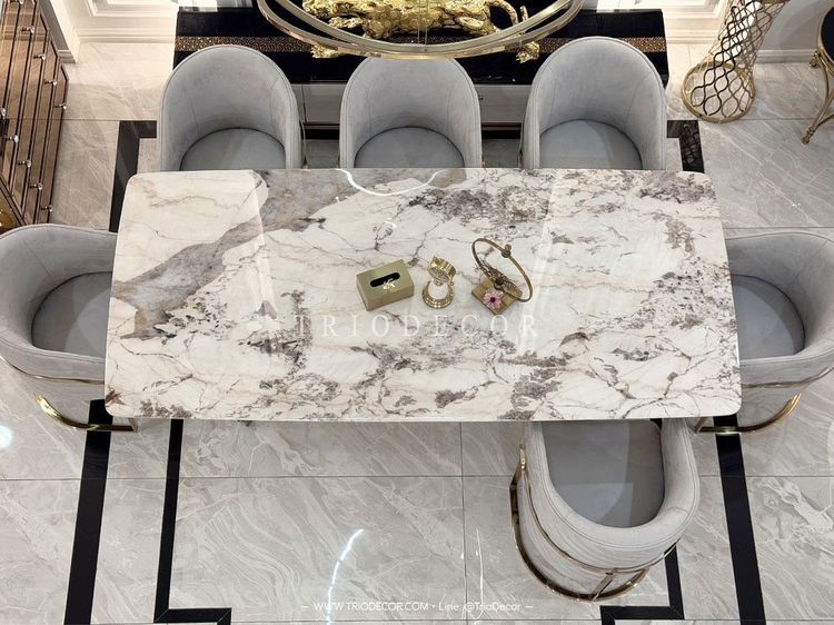 DIVINO luxurious Italian dining table โต๊ะอาหารท็อปหิน 240ซม. รุ่น ดีวิโน รูปที่ 12