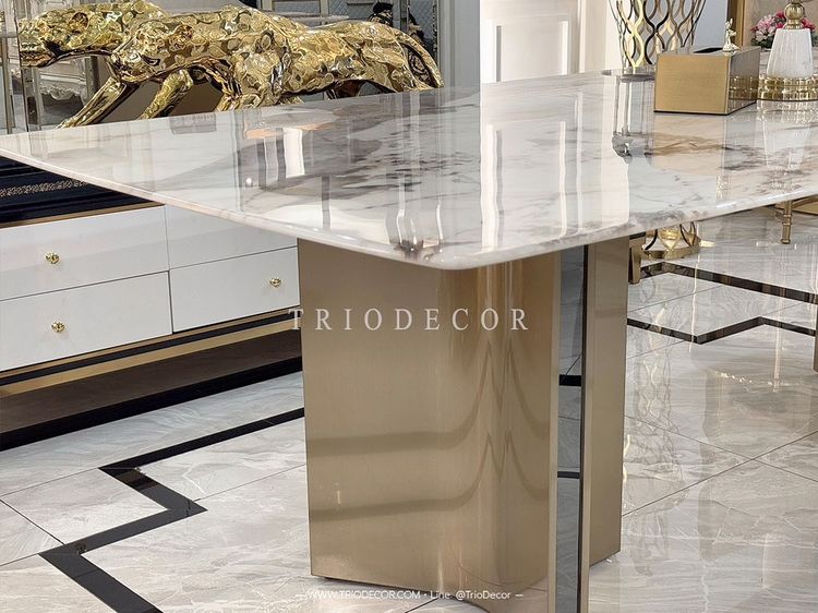 DIVINO luxurious Italian dining table โต๊ะอาหารท็อปหิน 240ซม. รุ่น ดีวิโน รูปที่ 6