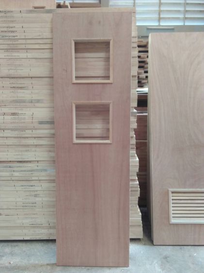 บานประตูไม้อัด เจาะช่องกระจก  เจาะเกร็ด รับสั่งทำ ตามแบบ ตามขนาด ผลิตตรงจากโรงงานของเราเอง  รูปที่ 4