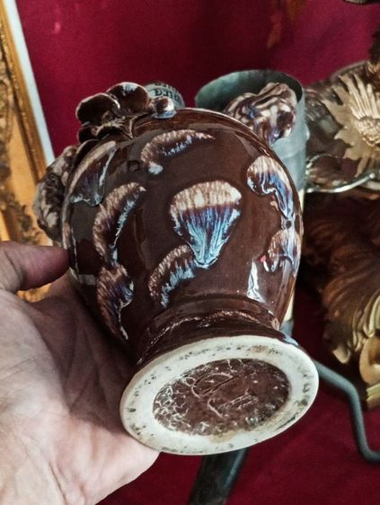 ขวดมังกรเก่าโบราณเนื้อกระเบื้องเคลือบเขียนสีลายนูนสภาพเยี่ยม รูปที่ 13