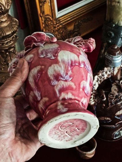 ขวดมังกรเก่าโบราณเนื้อกระเบื้องเคลือบเขียนสีลายนูนสภาพเยี่ยม รูปที่ 11