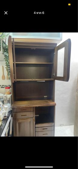 ตู้โชว์เก็บแก้ว มีที่วางกาแฟกาน้ำได้ มีปลั๊กไฟในตัว 2 จุดบน-ล่าง สภาพสวย ขนาด 85x45x195 รูปที่ 4