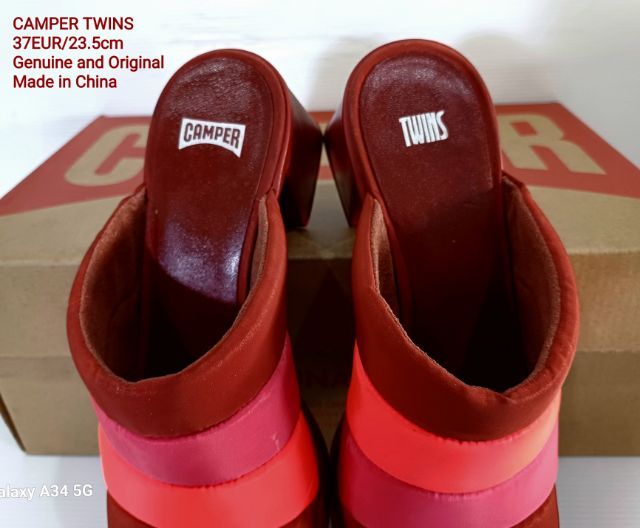 CAMPER TWINS Multicolor 37EU(23.5cm) Original ของแท้ มือ 2 สภาพใกล้เคียงของใหม่, รองเท้า CAMPER หนังแท้ผสมผ้า พื้นเต็ม ไม่มีตำหนิใดๆ สวยมาก รูปที่ 7