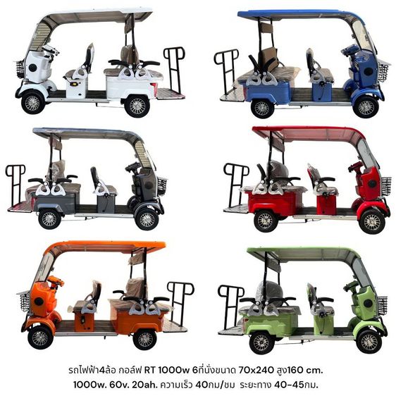 4 ล้อไฟฟ้าทรงรถกอล์ฟ 6 ที่นั่ง เอนกประสงค์ ขับขี่ปลอดภัยใช้งานง่าย มีตะกร้าหน้า ที่เก็บของใต้เบาะ RT golf 1000w.-6  •	มอเตอร์แรง 1000 วัตต์ 