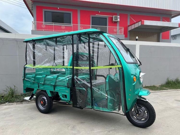 รถสามล้อไฟฟ้า ปี2025  กระบะบรรทุก ขนาดใหญ่ ยกดั้มได้ หลังคาเต็มคัน  มอเตอร์ 1500 w.  รุ่น RT Per 1500+หลังคาเต็มคัน     เปิดข้างได้3 ด้าน รูปที่ 6