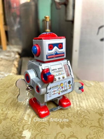 หุ่นยนต์ สังกะสีROBOT ไขลานสะสม A28 รูปที่ 2