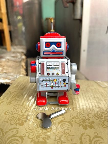 หุ่นยนต์ สังกะสีROBOT ไขลานสะสม A28