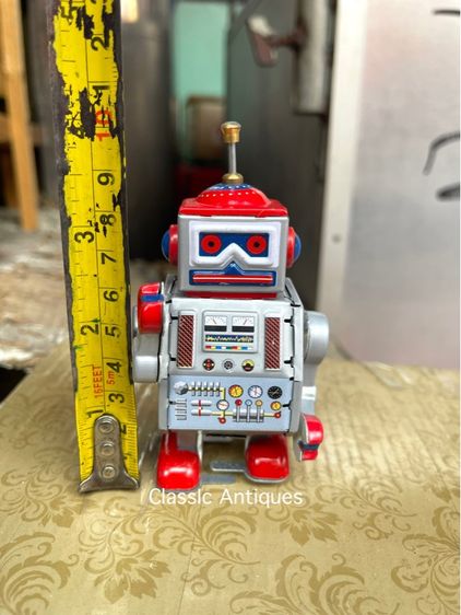 หุ่นยนต์ สังกะสีROBOT ไขลานสะสม A28 รูปที่ 8