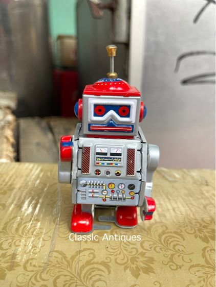 หุ่นยนต์ สังกะสีROBOT ไขลานสะสม A28 รูปที่ 3