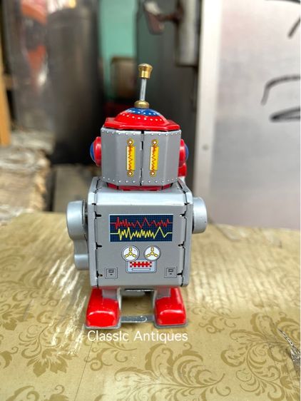 หุ่นยนต์ สังกะสีROBOT ไขลานสะสม A28 รูปที่ 5