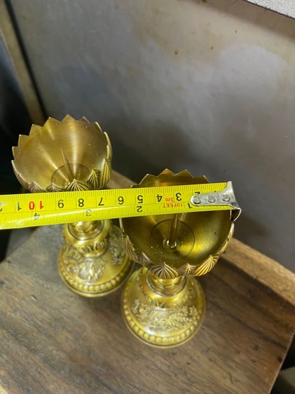 เชิงเทียน หงษ์ มังกร ทองเหลืองสะสม รูปที่ 11