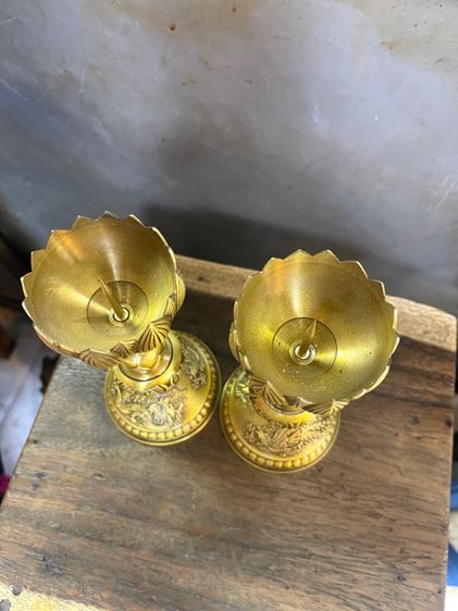เชิงเทียน หงษ์ มังกร ทองเหลืองสะสม รูปที่ 5