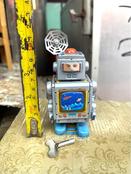 หุ่นยนต์ สังกะสีROBOT ไขลานสะสม A29 รูปที่ 6