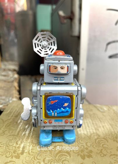 หุ่นยนต์ สังกะสีROBOT ไขลานสะสม A29