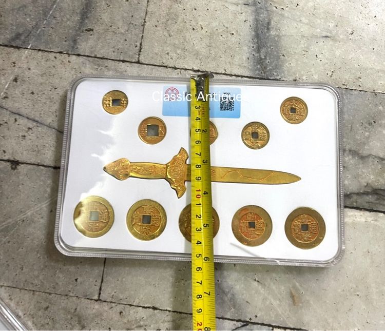 เหรียญจีน พร้อมกระบี่เจ็ดดารา กระไหล่ทอง สะสม รูปที่ 6
