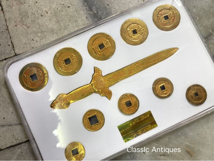 เหรียญจีน พร้อมกระบี่เจ็ดดารา กระไหล่ทอง สะสม รูปที่ 3