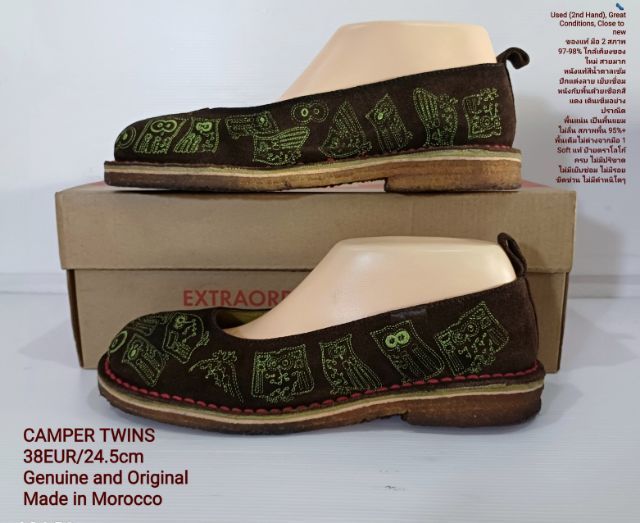 CAMPER TWINS Sandals 38EUR(24.5cm) Original งาน Morocco ของแท้ มือ 2 สภาพใกล้เคียงของใหม่, รองเท้าแตะแบบสวม CAMPER หนังแท้ พื้นเต็ม งดงามมาก รูปที่ 15