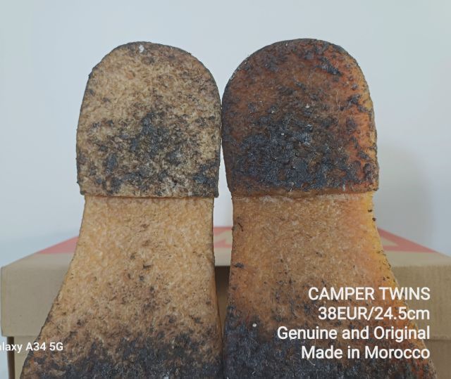 CAMPER TWINS Sandals 38EUR(24.5cm) Original งาน Morocco ของแท้ มือ 2 สภาพใกล้เคียงของใหม่, รองเท้าแตะแบบสวม CAMPER หนังแท้ พื้นเต็ม งดงามมาก รูปที่ 10
