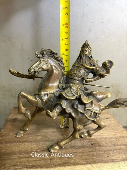 เทพกวนอู ขี่ม้าทองเหลืองสะสม A1 รูปที่ 11