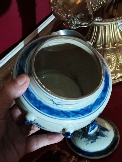 โถกระเบื้องเคลือบเขียนสีเก่าโบราณประกันแท้สภาพเยี่ยม รูปที่ 11