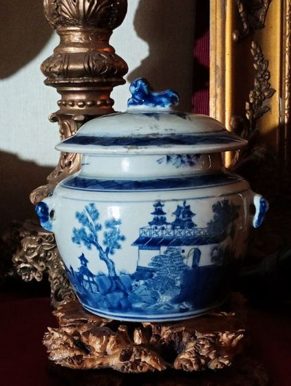 โถกระเบื้องเคลือบเขียนสีเก่าโบราณประกันแท้สภาพเยี่ยม รูปที่ 13