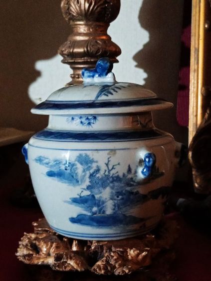 โถกระเบื้องเคลือบเขียนสีเก่าโบราณประกันแท้สภาพเยี่ยม รูปที่ 9