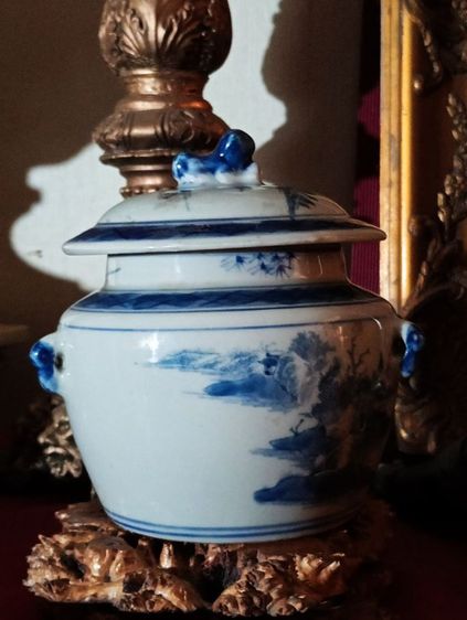 โถกระเบื้องเคลือบเขียนสีเก่าโบราณประกันแท้สภาพเยี่ยม รูปที่ 10