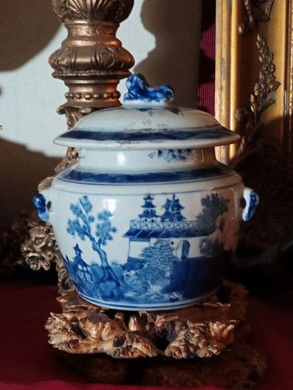 โถกระเบื้องเคลือบเขียนสีเก่าโบราณประกันแท้สภาพเยี่ยม รูปที่ 15