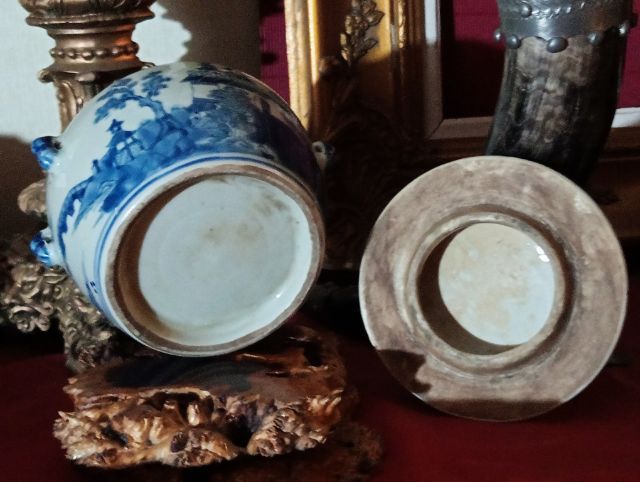 โถกระเบื้องเคลือบเขียนสีเก่าโบราณประกันแท้สภาพเยี่ยม รูปที่ 2