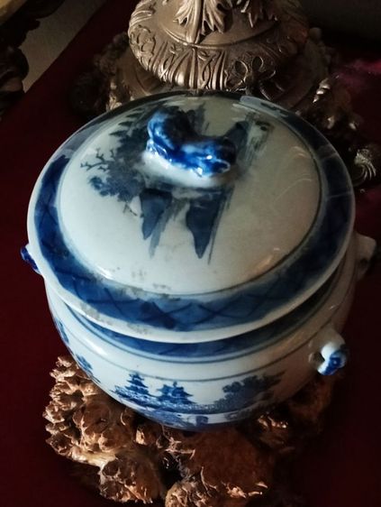 โถกระเบื้องเคลือบเขียนสีเก่าโบราณประกันแท้สภาพเยี่ยม รูปที่ 6