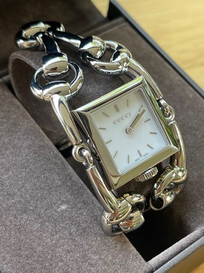 GUCCI Signoria 116.5 Stainless Steel Quartz Ladies Watch Silver White Dial  รูปที่ 5