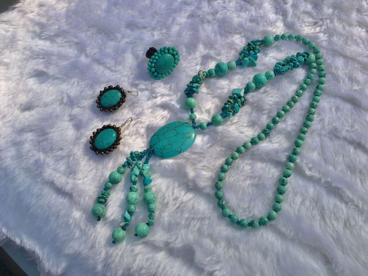 🛍️ ซื้อของ 👉 แถมฟรีเสื้อยืด 1 ตัว 🎁 ชุดเซ็ต หินนำโชคเทอร์ควอยซ์แท้ หินสีฟ้า หินแห่งพลังอำนาจ ความศักดิ์สิทธิ์ หรูหรา และความเป็นอมตะ รูปที่ 5