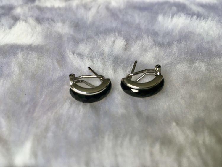  🛍️ ซื้อของ 👉 แถมฟรีเสื้อยืด 1 ตัว 🎁 ต่างหูนิล ต่างหูเงินแท้ 92.5 ชุบทองคำขาว ประดับพลอยนิลแท้กาญจนบุรี รูปที่ 4