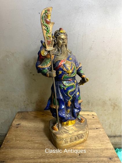 เทพเจ้า กวนอู 5ธง ทองเหลืองลงยาA4 รูปที่ 11