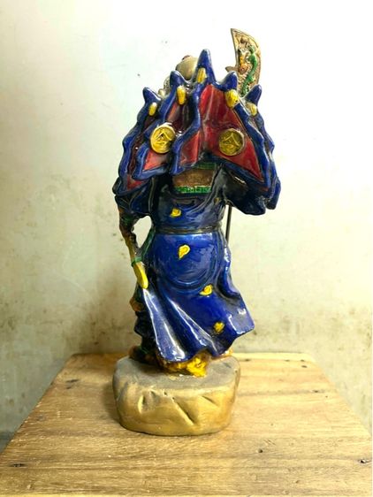 เทพเจ้า กวนอู 5ธง ทองเหลืองลงยาA4 รูปที่ 13