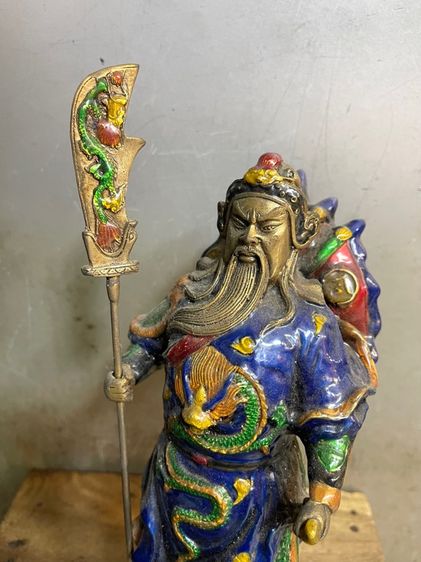 เทพเจ้า กวนอู 5ธง ทองเหลืองลงยาA4 รูปที่ 18