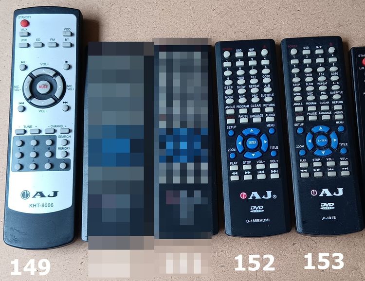 AJ REMOTE (1-175) รีโมท เอเจ เครื่องเสียง DVD VCD CD TAPE VDO LASER DISC BLU RAY COMBO แผ่นเสียง KARAOKE TV จานดาวเทียม AIR SOKEN แอร์ รูปที่ 4