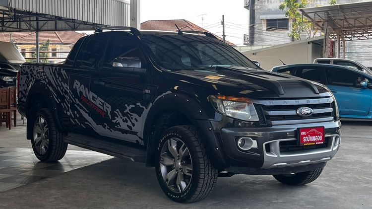 Ford Ranger 2013 2.2 Hi-Rider Wildtrak Pickup ดีเซล ไม่ติดแก๊ส เกียร์ธรรมดา ดำ รูปที่ 3